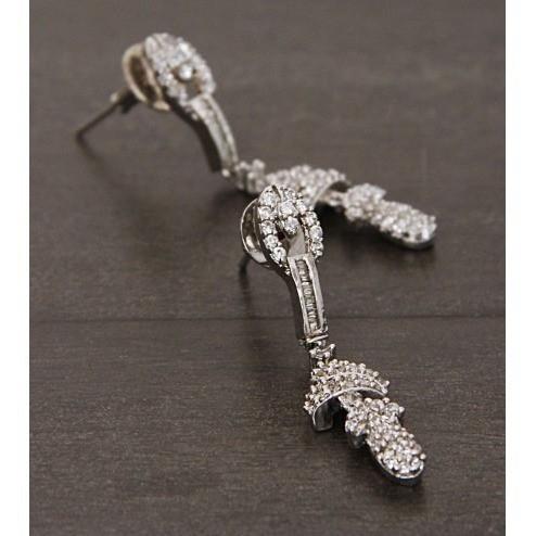 Silver Embellished Earrings (100000061676)