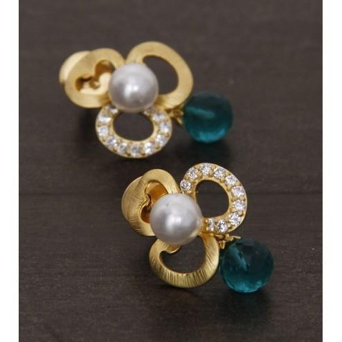 Golden Embellished Earrings (100000061626)