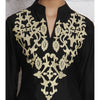 Load image into Gallery viewer, Black Embroidered Katan Silk Kurti
