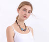 Green and Black Lava Stone Essential Oils Necklace