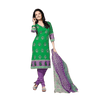 Load image into Gallery viewer, Green and Purple Cotton Printed Salwar Suit Dress Material