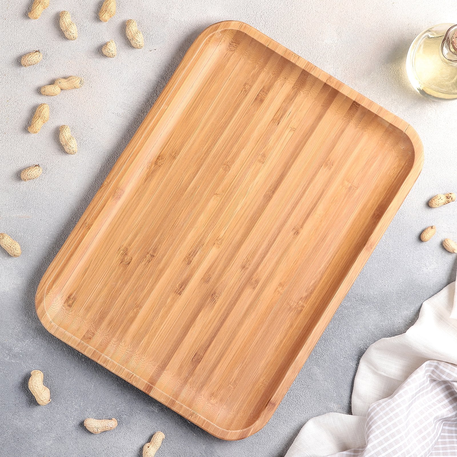 Bamboo Platter 14" inch X 10" inch | For Appetizers / Barbecue / Steak
