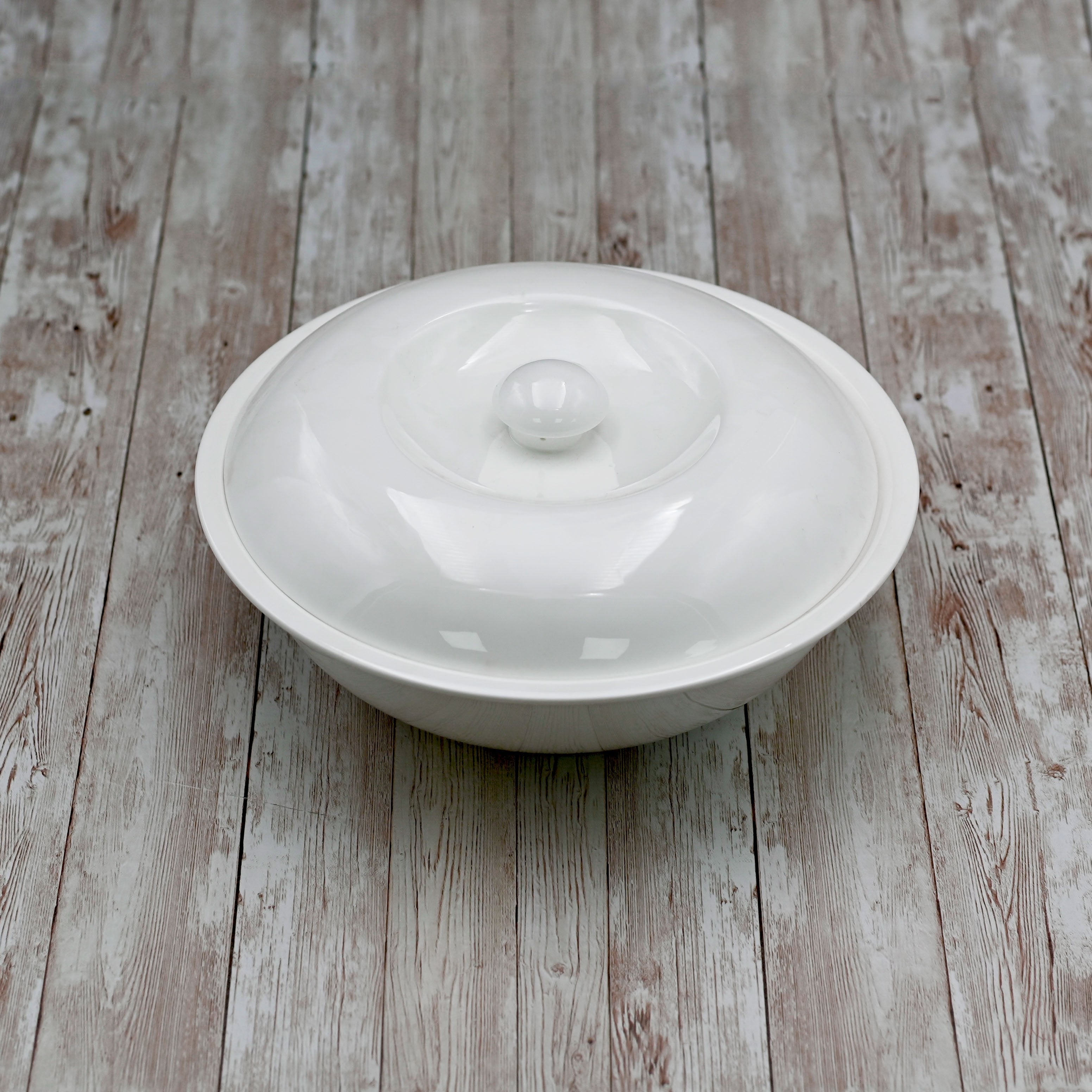 Large White 10" inch | Bowl With Lid 57 Oz |