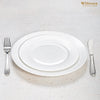 White Dinner Plate With Embossed Wide Rim 10