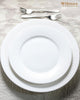 White Dinner Plate With Embossed Wide Rim 10