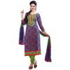 Purple Cotton Floral Print Bollywood Pakistani Indian Designer Anarkali Salwar Kameez Churidar Suit Party Wear