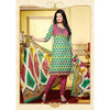Load image into Gallery viewer, Green and Red Cotton Printed Salwar Kameez