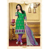 Load image into Gallery viewer, Green and Purple Cotton Printed Salwar Suit Dress Material