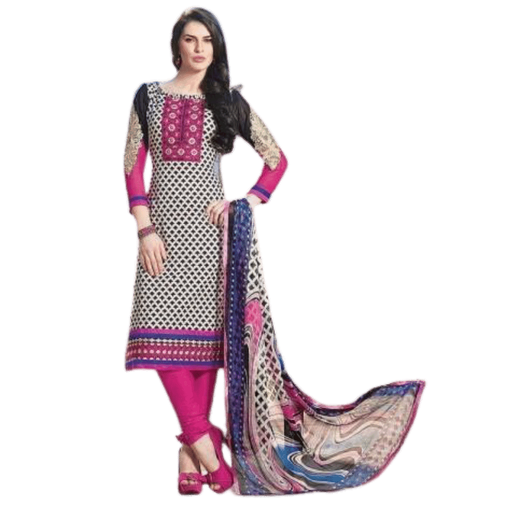 Pink Cotton Anarkali Suit Churidar Salwar Kameez