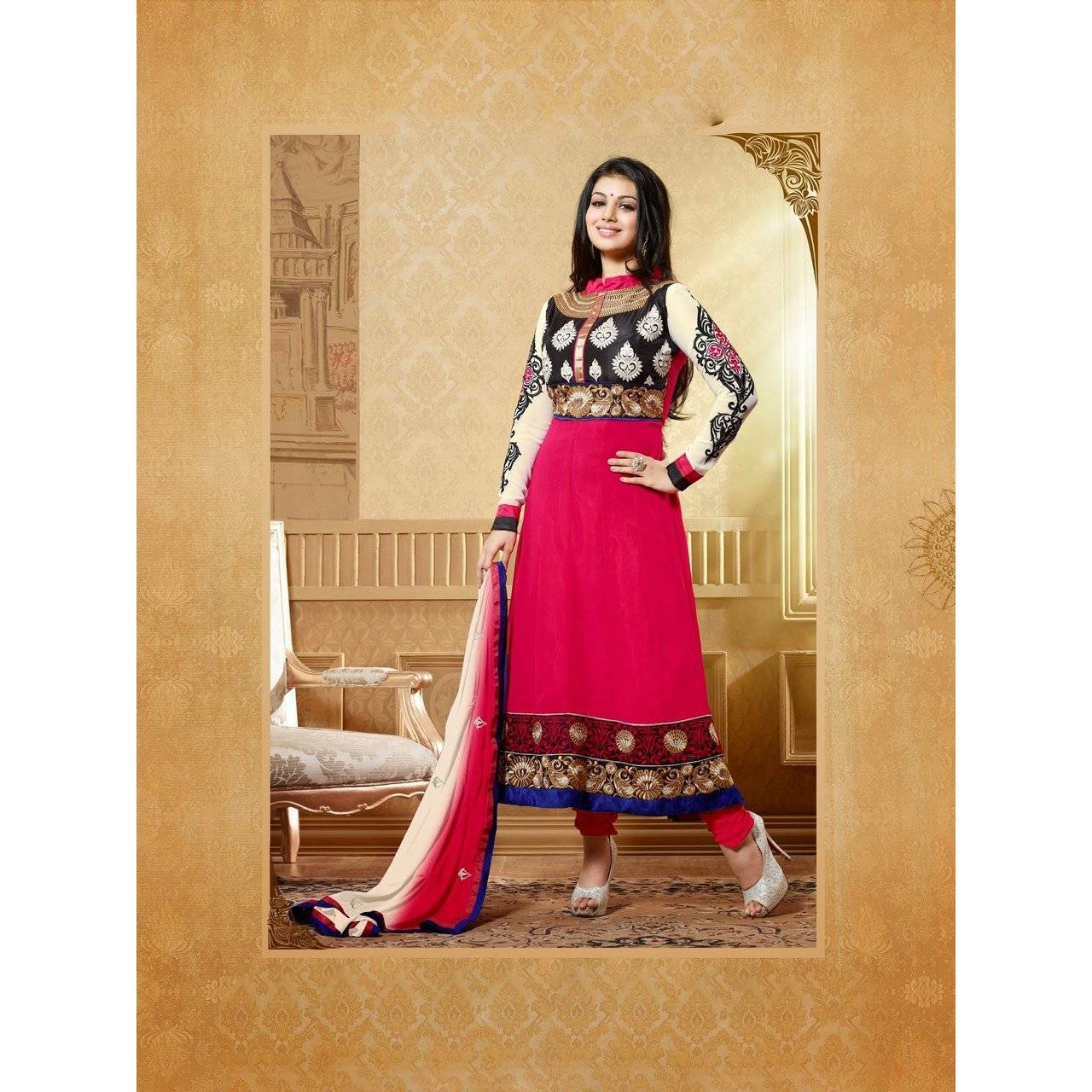Modern Pink Georgette Party Wear Designer Salwar Suit -15006 - Online Shopping for Dress Material