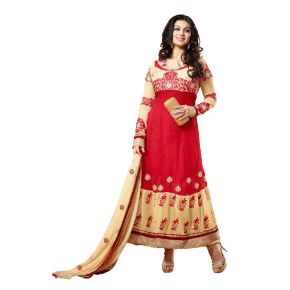 Red Colored Modern Georgette Party Wear Designer Salwar Suit Fm-15002
