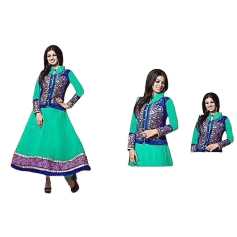 Green Bollywood Pakistani Indian Designer Anarkali Salwar Kameez Churidar Suit Party Wear