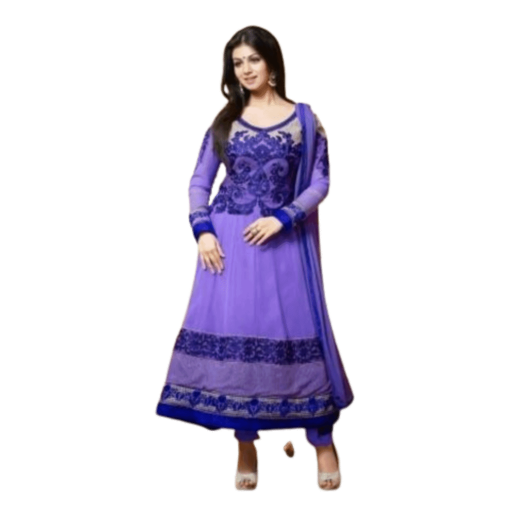 Blue Embroidered Anarkali Suit Set 15001