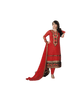 Maroon Georgette Santoon Chiffon Semi Stitch Salwar Kameez Dress